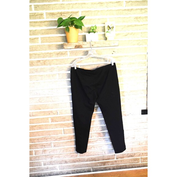 EILEEN FISHER Pull-On Pants Womens Sz L Black Stretch Viscose Nylon Spandex - Picture 2 of 7